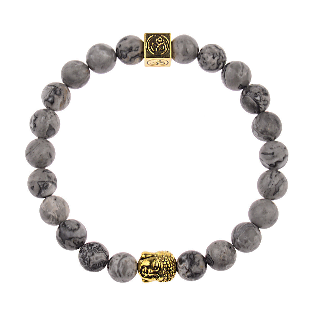 Vintage Men's Buddha Head Elastic Rope Bracelet