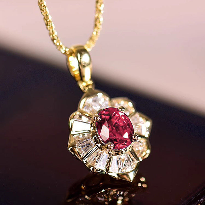 Inlaid Zircon Indian Style Necklace Female Geometric