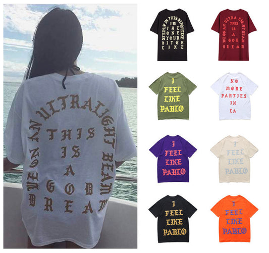 Kanye West I Feel Like Pablo Popular logo T-Shirt for Male and Female Couples