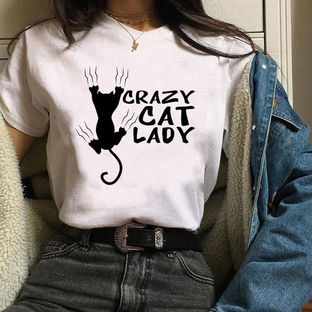 Cute Cat Love Men And Women Couple Suit Plus Size Short Sleeve
