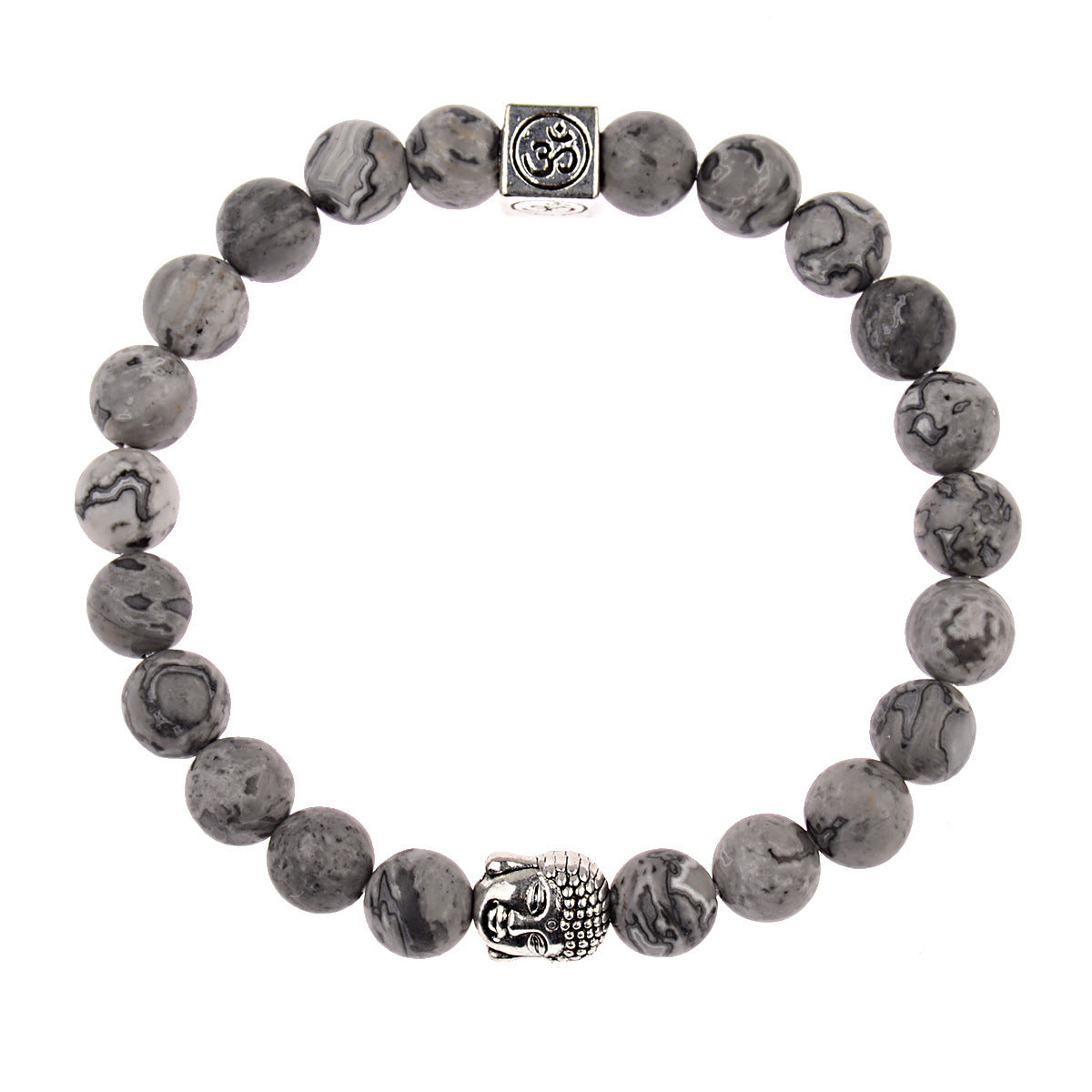 Vintage Men's Buddha Head Elastic Rope Bracelet