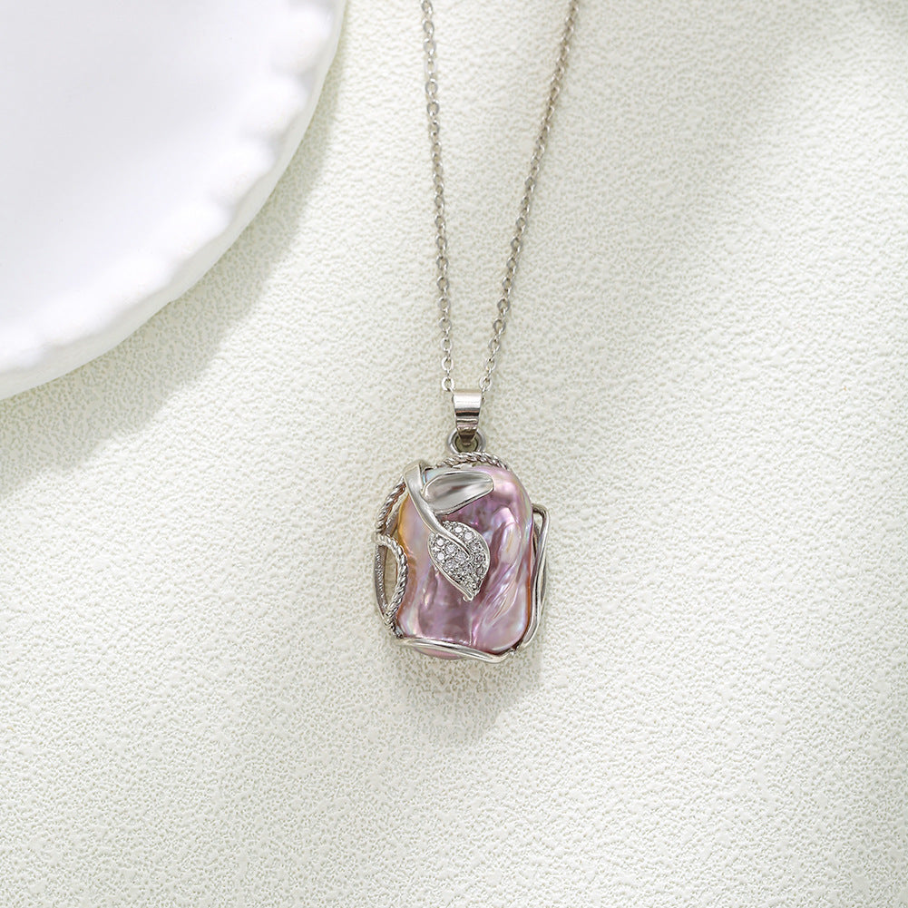 Baroque Pendant Freshwater Pearl Necklace Clavicle Chain