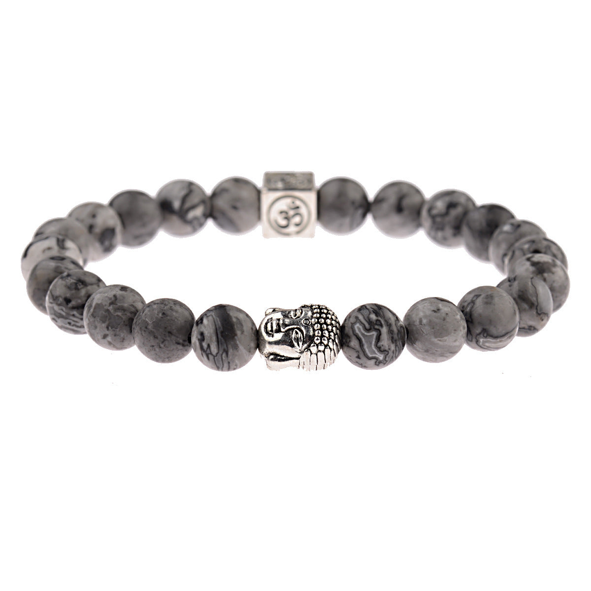 Vintage Men's Buddha Head Elastic Rope Bracelet