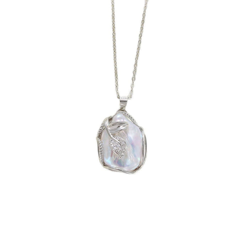 Baroque Pendant Freshwater Pearl Necklace Clavicle Chain