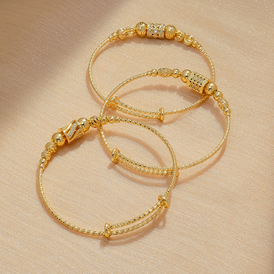 Round Spherical African Arabic Gold Women's Bracelet