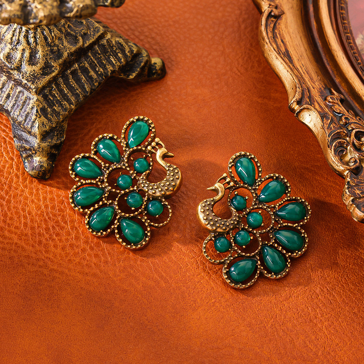 Glass Peacock Earrings Elegant High-grade Earrings