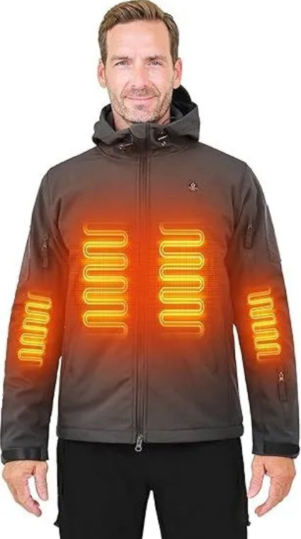 Heated Jacket For Men Soft Shell Heating Hood Jacket ANTARCTICA GEAR Winter Coat For Hunting Camping Climbing