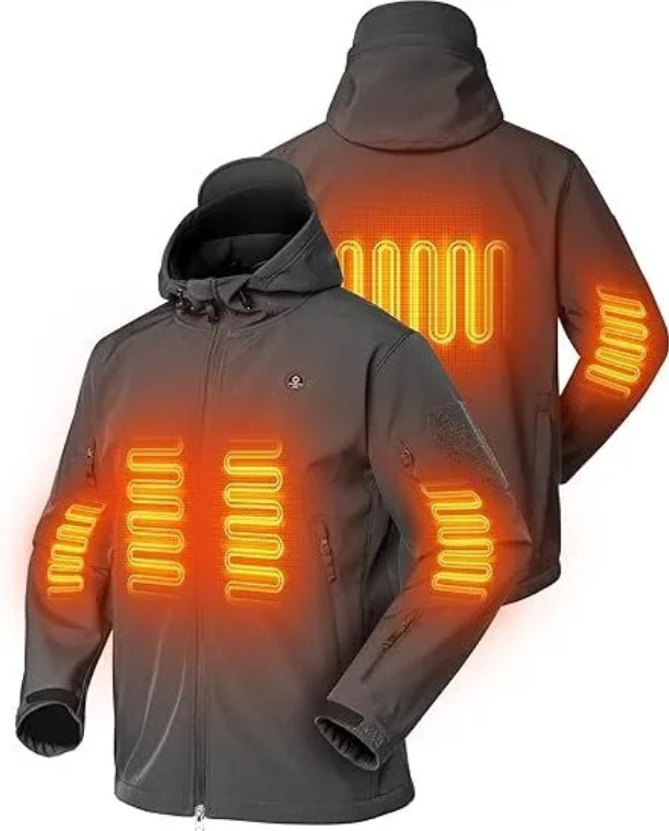 Heated Jacket For Men Soft Shell Heating Hood Jacket ANTARCTICA GEAR Winter Coat For Hunting Camping Climbing