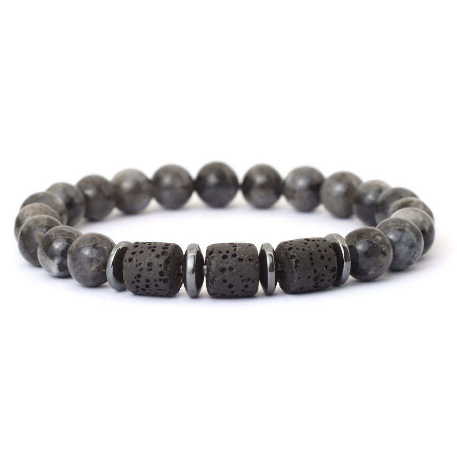 Natural Tiger Eye Volcanic Rock Beaded Bracelet