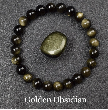 Natural Stone Elastic String Beaded Bracelet