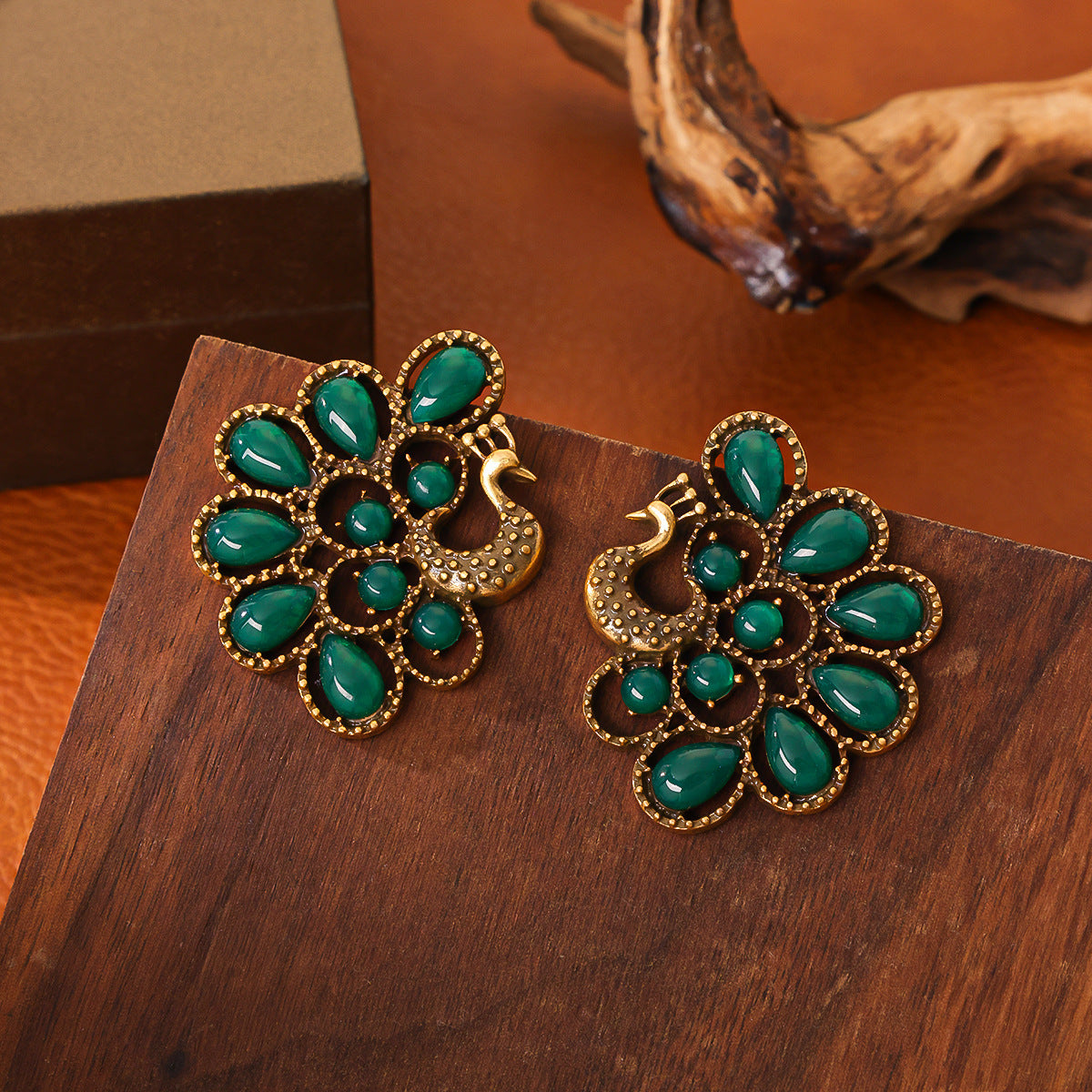 Glass Peacock Earrings Elegant High-grade Earrings