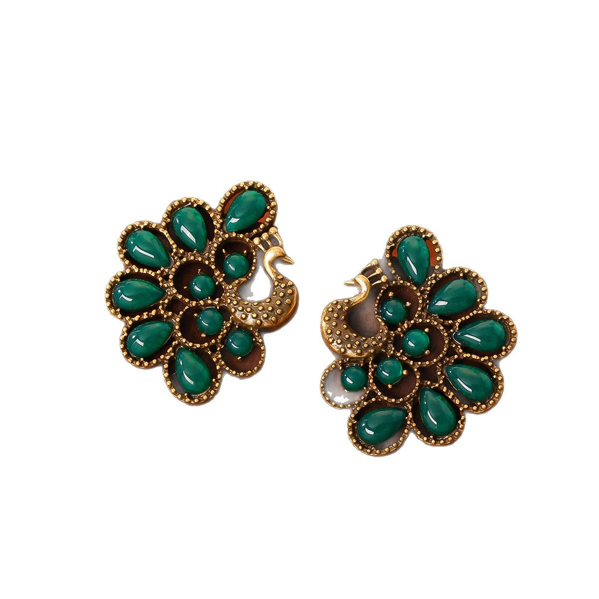 Glass Peacock Earrings Elegant High-grade Earrings