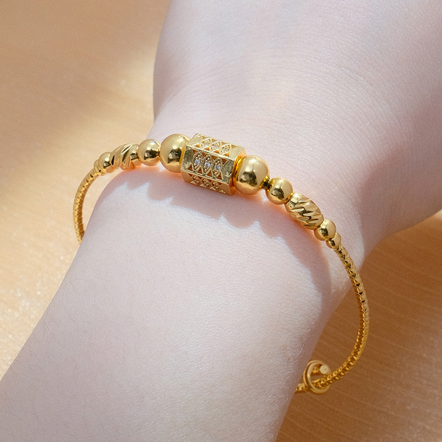 Round Spherical African Arabic Gold Women's Bracelet